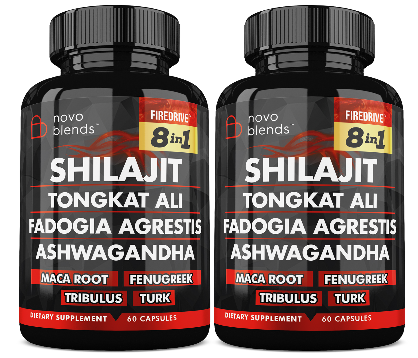 8-in-1 Shilajit Vitality Blend FireDrive Supplement (2 Bottles)