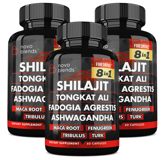 8-in-1 Shilajit Vitality Blend FireDrive Supplement (3 Bottles)