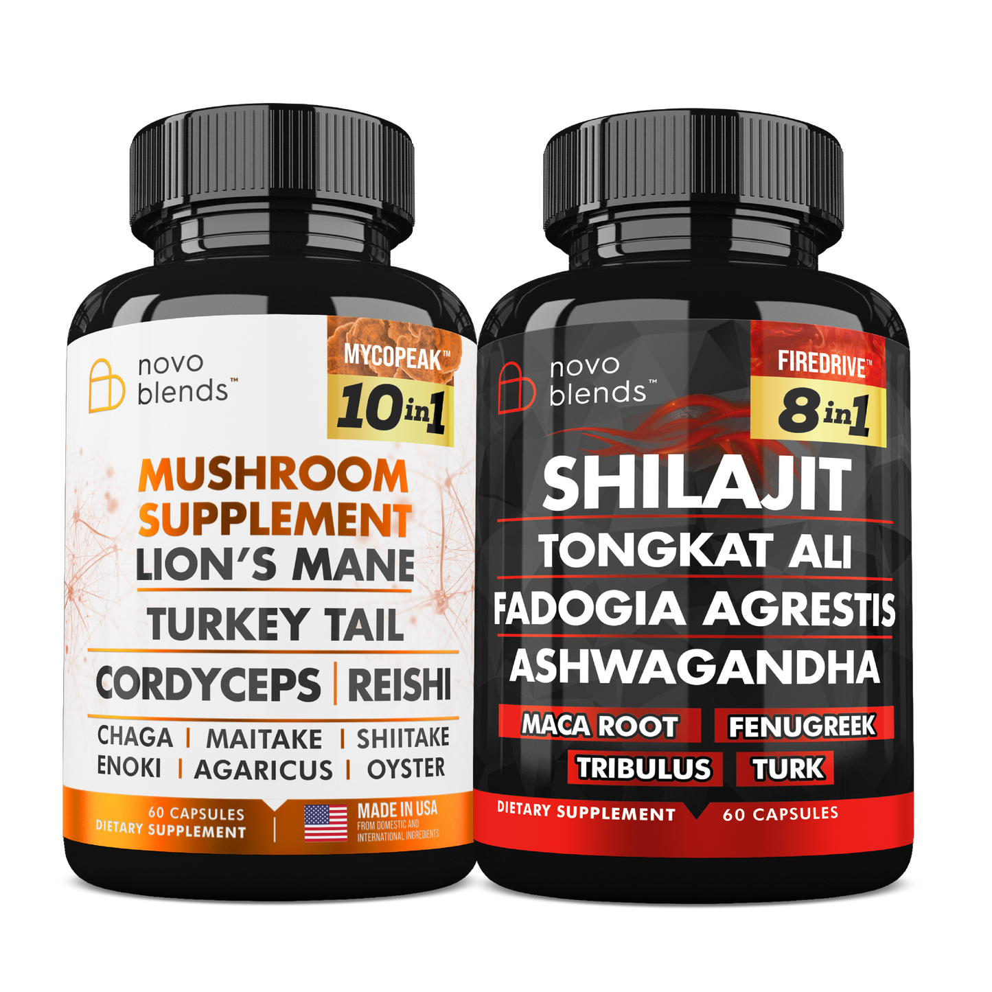 Novo Blends Shilajit and Mushroom 1 Bundle