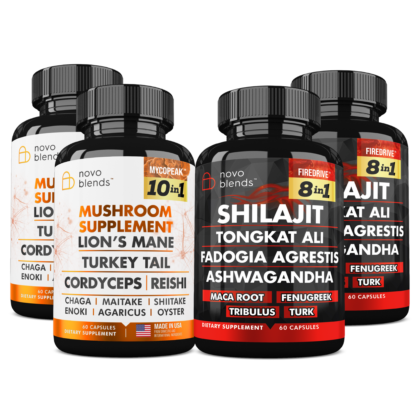 Novo Blends Shilajit and Mushroom 2 Bundles