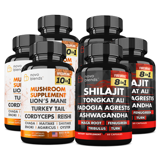 Novo Blends Shilajit and Mushroom 3 Bundles